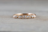 18k Rose Gold Diamond Pear Round Shape Diamond Wedding Anniversary Love Band Ring