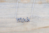 14k Solid White Gold Mrs Pendant Necklace 18" Nameplate