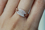 Oval Pave Diamond Chain Link Ring