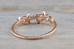 14k Rose Gold Solid Mirco Pave Diamond  Cluster Star Ring Band