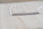 18k Solid White Double Row Diamond Bar Micro Pave Diamond Bracelet Dainty Love Gift Fashion