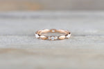 14kt Rose Gold Segment Diamond Ring Band Wedding Engagement Stack Dainty Full Eternity