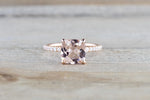Rose Gold Cushion Moganite Diamond Underhalo Engagement Ring 14k