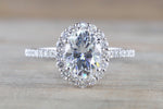 Oval Diamond Halo Moissanite