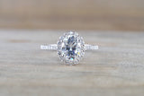 Oval Diamond Halo Moissanite