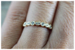 14k Yellow Gold Round Cut Diamond Rope Twined Vine Pave Stackable Stacking Art Deco Band Ring