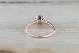 14k Gold Melrose Rope Black Onyx Solitaire Ring