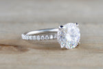 Mounting Moissanite 9mm Round Hidden Under Halo Engagement Ring 3/4 M3071