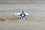 Mounting Moissanite 9mm Round Hidden Under Halo Engagement Ring 3/4 M3071