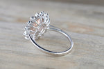 14k White Gold Oval Cut Morganite Diamond Vintage Halo Engagement Ring 10x8