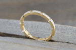 14k Gold Round Cut Bar Diamond Ring  B10073