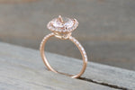 Cushion Halo with Round Morganite Ring