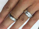 His and Hers Cobalt Engagement Rings Wedding Bands Bridal Groom Domed Grooved Pipecut Men's