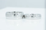 His and Hers Cobalt Engagement Rings Wedding Band Bridal Grooms Domed Satin Polish