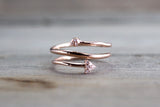 14k Solid Rose Gold Diamond Stack Arrow Wrap Wire Infinity Intertwined Twist Love knot Love Band Promise Ring