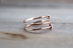 14k Solid Rose Gold Diamond Stack Arrow Wrap Wire Infinity Intertwined Twist Love knot Love Band Promise Ring