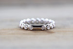 18kt White Gold Round Diamond Eternity Band Smooth Wedding Engagement Ring Love Promise Bezel Stack