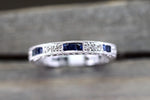 14k White Gold Diamond Sapphire Eternity Vintage Wedding Engagement Promise