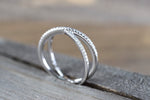 14K White Gold Diamond Cross X Infinity Twist Fashion Promise Anniversary Engagement Wedding Love Ring