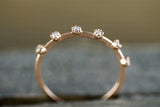 14kt Rose Gold Diamond Vine Large Ring Crown Vintage Design Rope Classic Milgrain Infinity Bezel Band