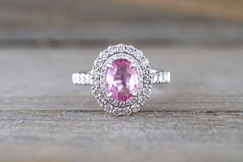 Pink Sapphire Double Halo