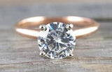Gold Solitaire Round Moissanite 7.5mm Engagement Ring Charles & Colvard