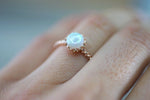 Melrose Fire Opal 14k Rose Gold Round Engagement Ring Wedding October Birthstone