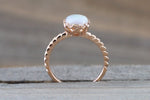 Melrose Fire Opal 14k Rose Gold Round Engagement Ring Wedding October Birthstone