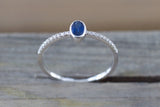 14k White Gold Oval Blue Sapphire Diamond Ring  ASPER1430060