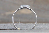14k Solid Gold Disk Diamond Pave Circle Round Diamond Ring FR01003