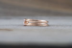 14k Rose Gold Diamond Safety Pin Design Ring Band Solid