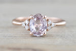 Leila Pink Sapphire GIA Certified Gemstone on Rose Gold Diamond Ring