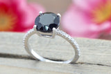 14k White Gold Diamond and Black Onyx ring
