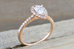 14k Rose Gold Pear Moissanite Engagement Ring M3084