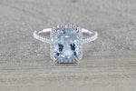 Rebecca cushion Aquamarine Diamond Halo ASPER1430042