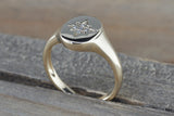 Gold North Star Signet Diamond Ring FR01014