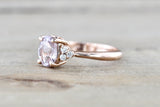 Pink Sapphire GIA Certified Gemstone on Rose Gold Diamond Ring
