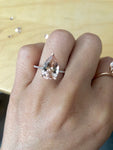 14k Rose Gold Pear Morganite and Diamond Ring