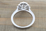 Vintage Moissanite 9x7mm Oval Diamond Halo Engagement Ring M3093