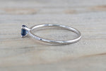 Square Blue Sapphire And Diamond Ring FR01007