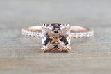 14k Rose Gold Cushion Morganite Diamond Ring  ASPER1430039
