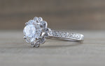 SPECIAL 1 Only Cushion Cut Moissanite 6mm Diamond Halo Engagement Ring M3096