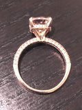 Round Hidden Under Halo Morganite Diamond Ring