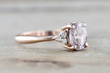 Pink Sapphire GIA Certified Gemstone on Rose Gold Diamond Ring
