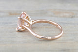 Liz Morganite Ring 14k Gold 10x8mm Cushion Cut