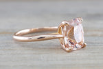 Liz Morganite Ring 14k Gold 10x8mm Cushion Cut