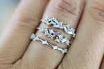 18k White Gold Staggered Diamond Baguette Ring Band ASPBR010025