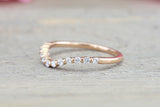 18kt Gold Shared Prong Diamond Curve Band Ring ASPBR010030